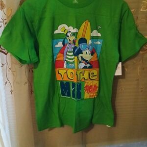Disney Green Kids T-Shirt with Mickey and Goofy